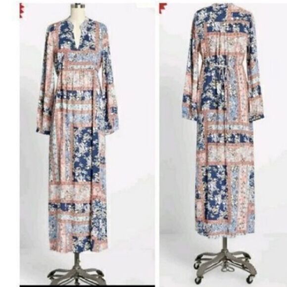 Jessy B Women’s Size Medium Bohemian Dream Maxi Dress Multicolor Patchwork - Picture 4 of 15